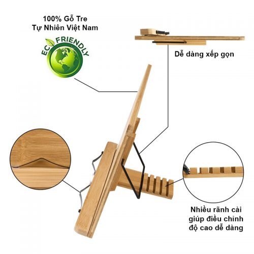 Kệ đọc sách gỗ tre tự nhiên snf bamboo and craft