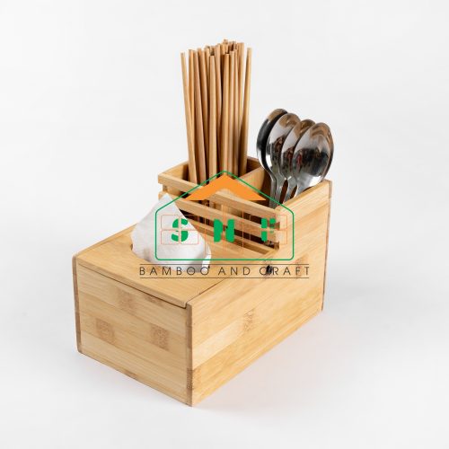 Hộp Đựng Đũa, Muỗng, Giấy Ăn Đa Năng Bằng Gỗ Tre Cao Cấp- SNF Bamboo and Craft